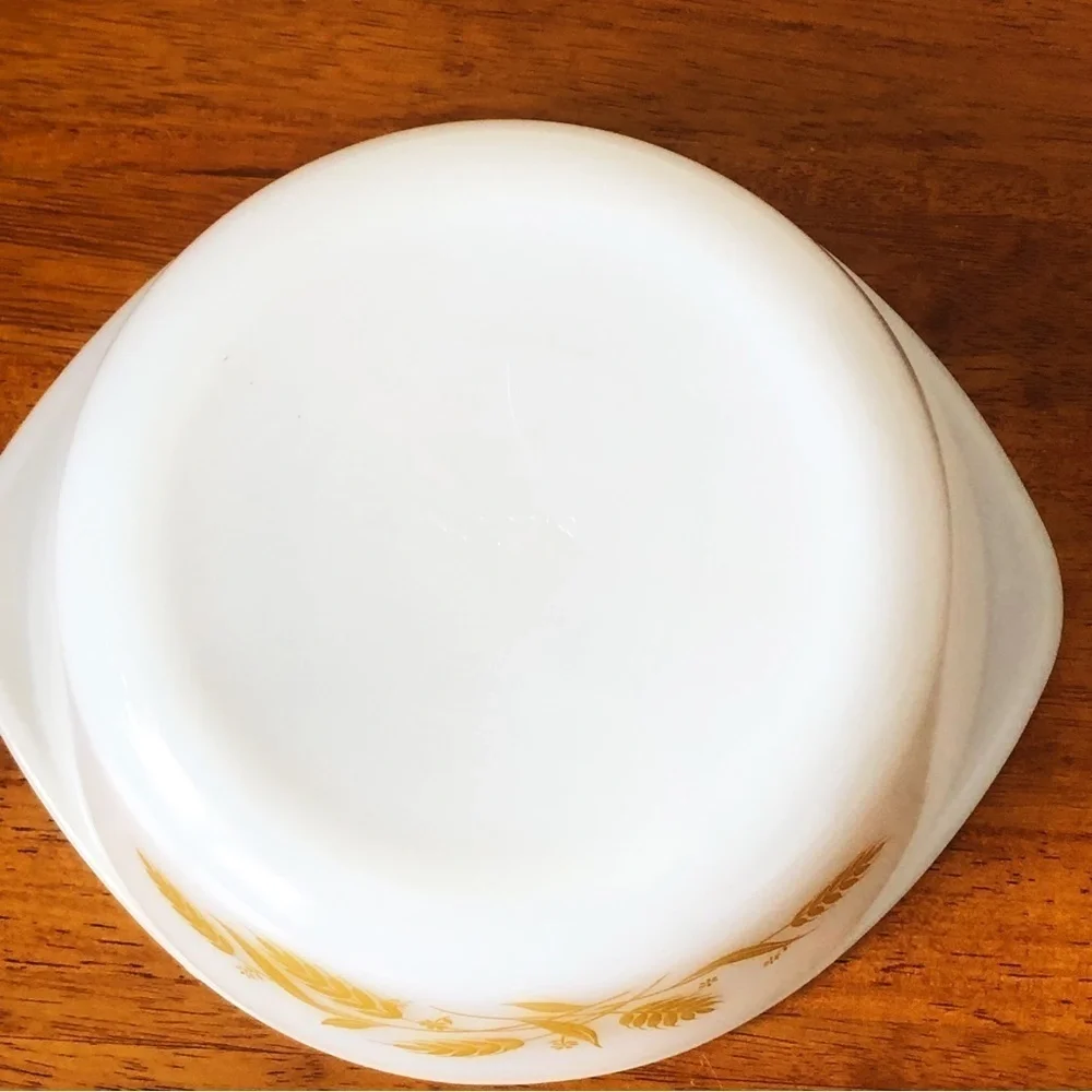 Sears 2 Quart Ovenware White Milk Glass Gold Wheat J-514 VTG 8” Oval Dish NO LID